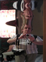 Alan in a funny mirror at the Shanghai History Museum