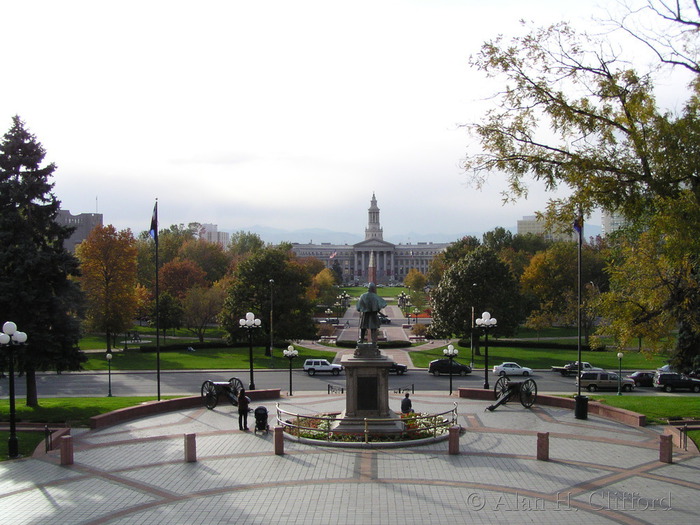 Civic center park from the Capitol Building, Denver