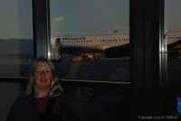 Margaret and the broken aeroplane at Brescia airport