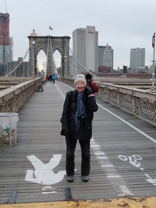 Margaret on Brooklyn Bridge