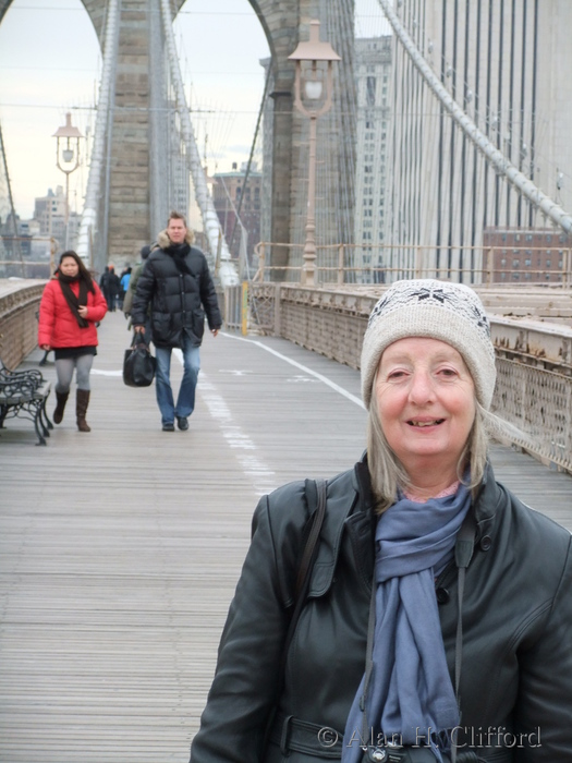 Margaret on Brooklyn Bridge