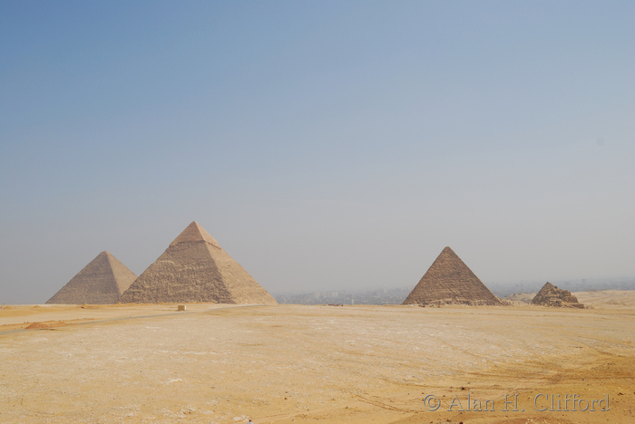 Great Pyramid, Khafre Pyramid and Menkaure Pyramid