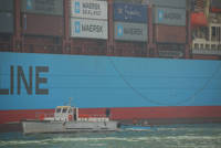 Container ship entering the Suez Canal