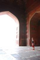 Margaret in the Taj Mahal Mosque