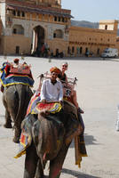 Margaret on an elephant at Amber Fort, Jaipur