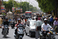 Traffic approaching Badi Chaupar, Jaipur