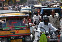 Traffic approaching Badi Chaupar, Jaipur