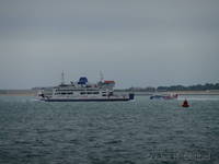 Ferry and hovercraft near Portsmouth