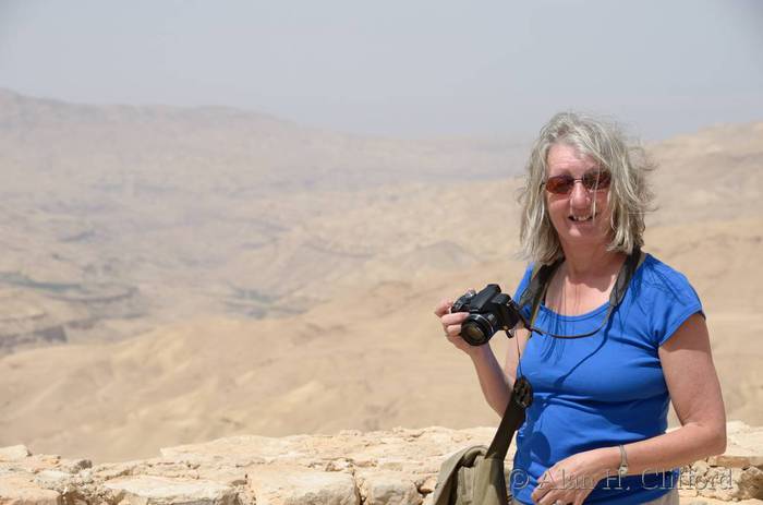 Margaret at Wadi al-Mujib