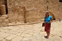 Margaret on the Roman road at the Archaeological Park