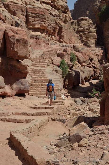 Margaret on the path to the monastery