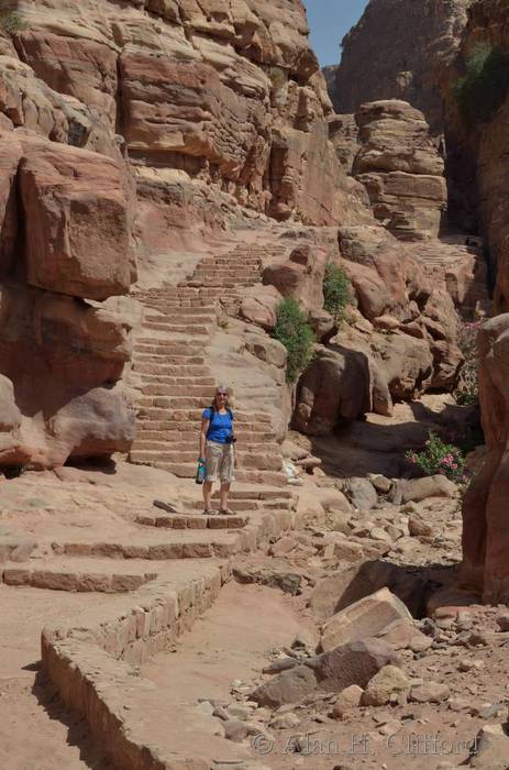 Margaret on the path to the monastery