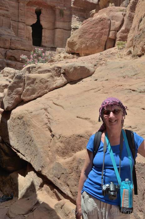 Margaret on the path to the Monastery