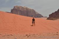 Margaret on a red sand dune