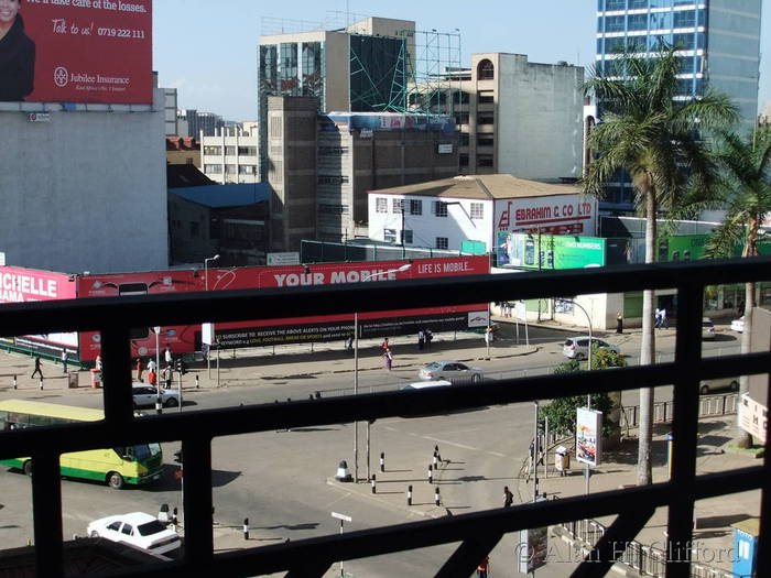 View from room at Stanley Hotel, Nairobi