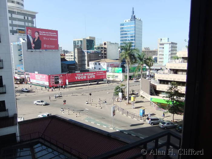 View from room at Stanley Hotel, Nairobi