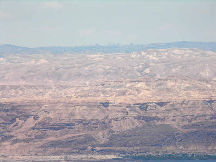 View toward Bethlehem from the Dead Sea Museum