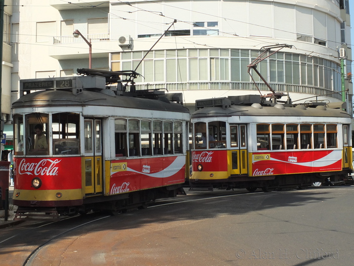 Trams at the Prazeres Cemetery