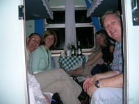 Margaret, Catherine, Connor and Alan in the soft sleeper from Xi’an to Yi Chang