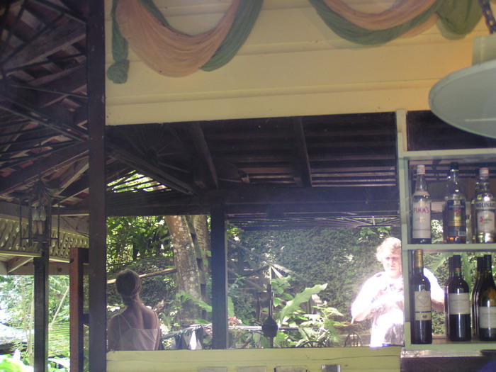 The waterwheel in the bar mirror at Arnos Vale, Tobago - a photo for the mirror project