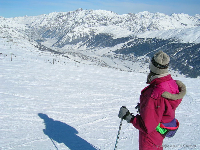 Margaret high above Livigno